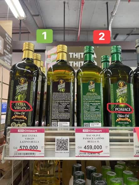 Dầu olive extra virgin hay dầu olive pomace?